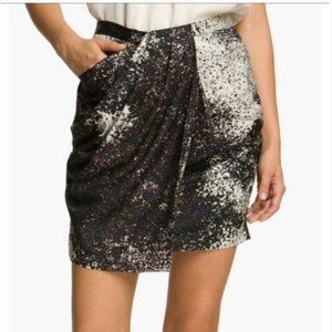 Halston Heritage Womens Draped Faux Wrap Skirt, Size 4,